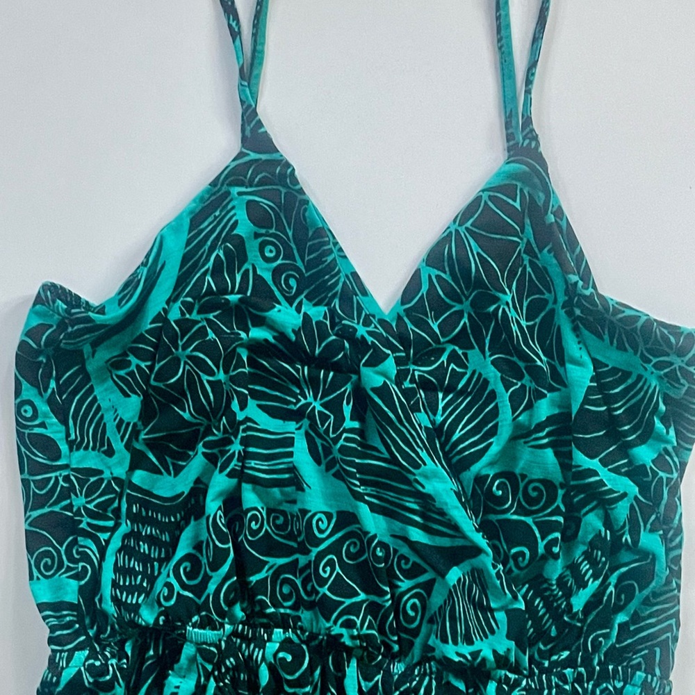 Turquoise and Black medium size Romper